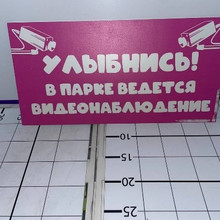 Табличка улыбнись в парке ведется видеонаблюдение 40*20