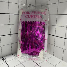 Дождик из фольги розовый 1*2м